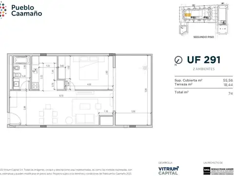 Departamento en Venta de 2 ambientes