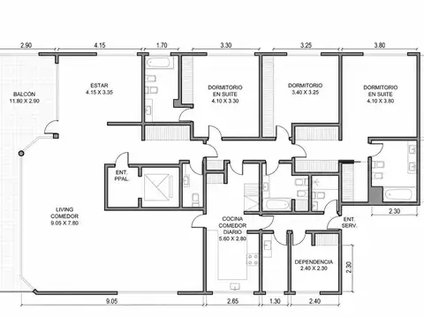 Departamento en Venta de 6 ambientes