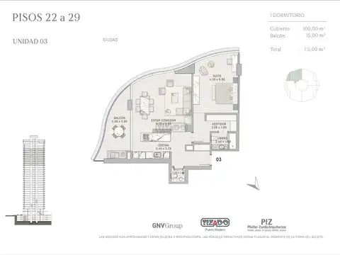Departamento en Venta de 2 ambientes