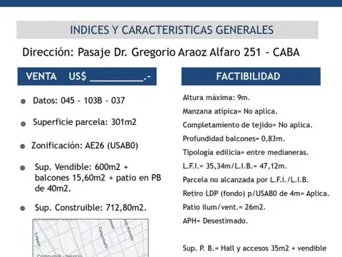 Terreno en Venta de 520,0 m2