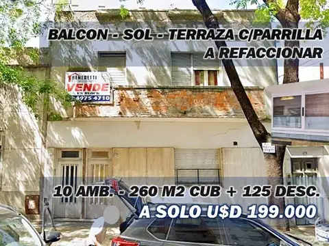 Casa 260 m2 cub., lote propio, Sánchez de Loria y San Juan