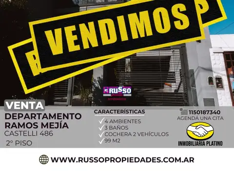 Venta de Departamento de 4 Ambientes con Terraza y Cochera