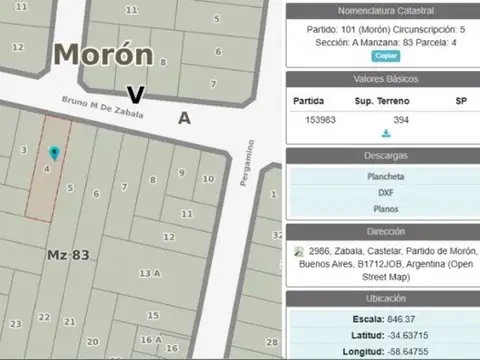 Gobernador Bruno M. de Zabala 2900