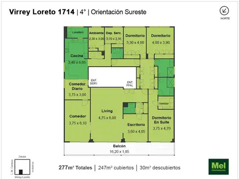 Departamento en Alquiler de 4 ambientes