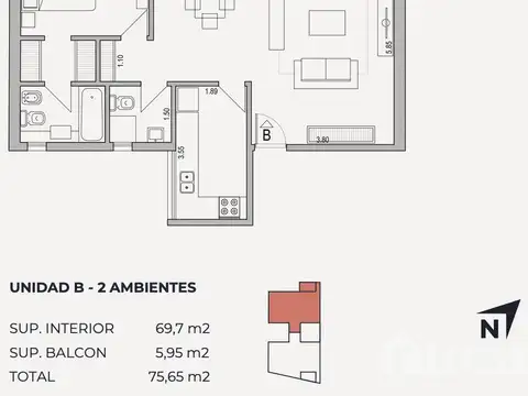 Departamento en Venta con 1 cocheras