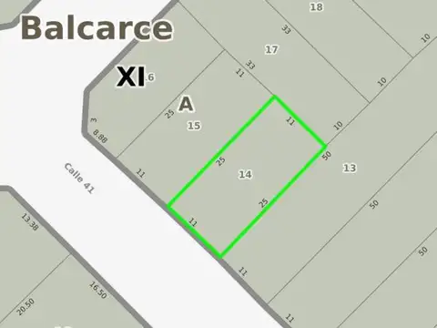 Terreno en Venta 11  mts Frente