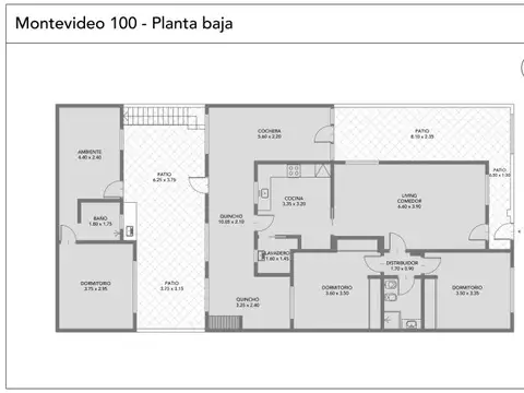 Casa 3 ambientes con 1 baño