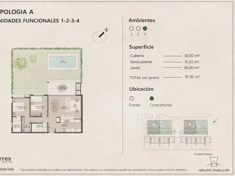 Departamento en Venta de 3 ambientes