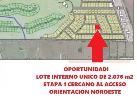 Oportunidad Venta Lote Interno Etapa 1 Pinares CC