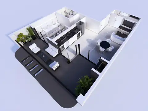 Departamento Monoambiente con 1 baño