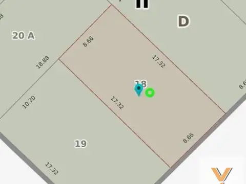 Terreno en Venta 8  mts Fondo