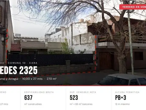 Terreno - Venta - Argentina, Capital Federal - MERCEDES 2325