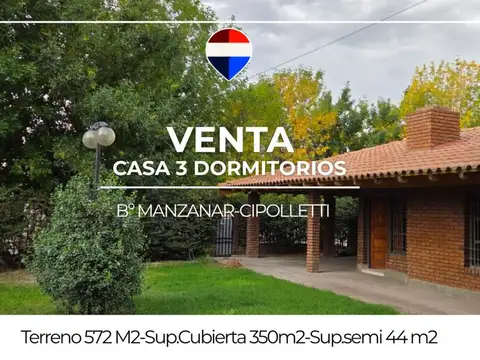 VENTA CASA 3 DORMITORIOS APTA CREDITO B° MANZANAR