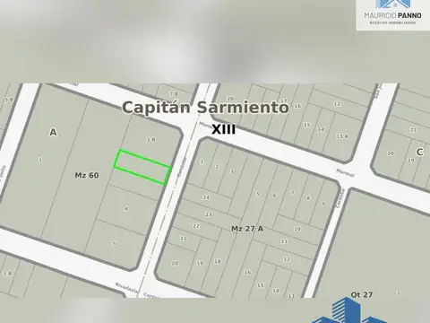 Terreno en Venta 33  mts Frente