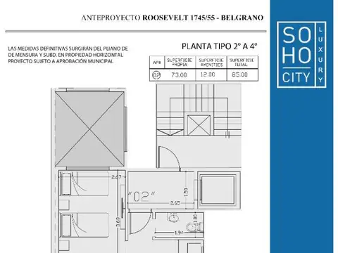Departamento en Venta de 3 ambientes