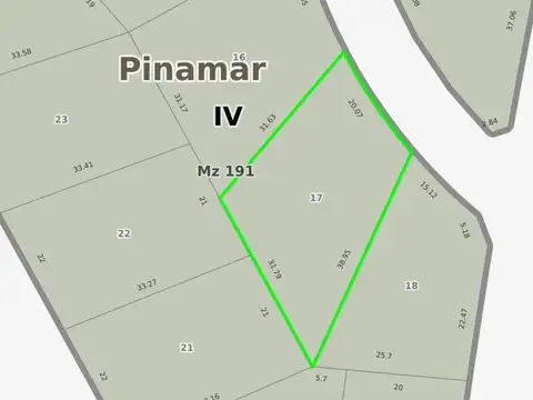Terreno en Venta en Pinamar, USD 65.000