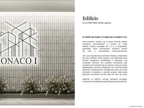 Departamento Monoambiente con 1 baño