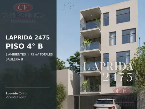 DepartameDepartamento de 3 ambientes en cuarto piso con balcón y baulera – Laprida 2475nto