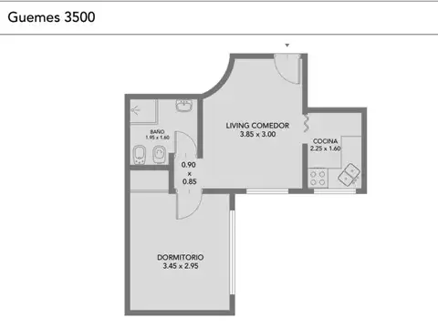 Departamento en Venta de 1 dormitorio