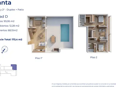 3 ambientes duplex con patio y pileta en bajo Belgrano
