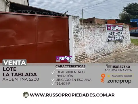 Venta Lote La Tablada