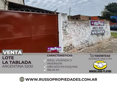 Venta Lote La Tablada