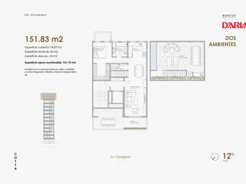 Departamento en Venta de 1 dormitorio