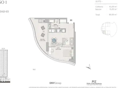 Departamento en Venta de 2 ambientes