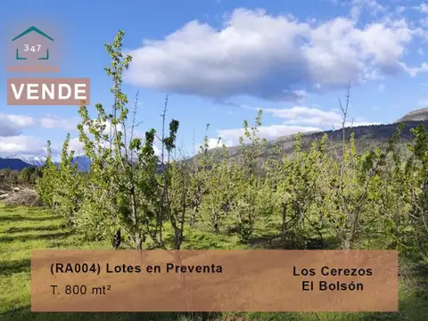 (RA004) Lotes en Preventa, 900 m2. Los Cerezos, El Bolsón