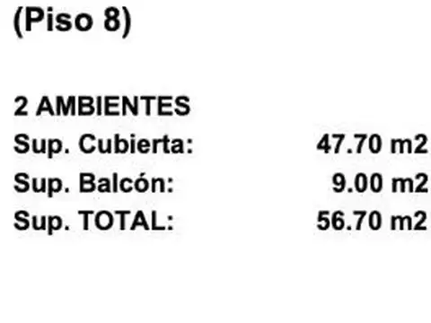 Departamento en Venta de 2 ambientes