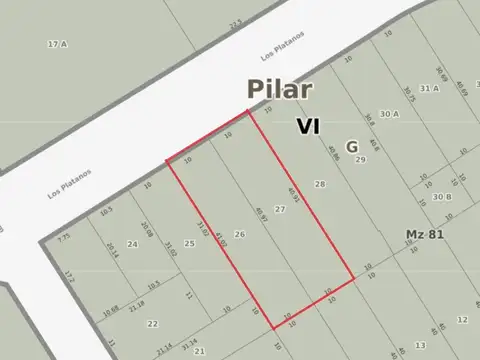 Terreno en Venta 20  mts Frente