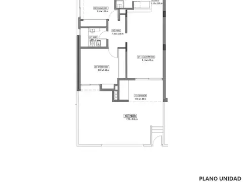 Departamento 2 dormitorios, Patio con parrillero de uso exclusivo - Ocho Sauces Funes