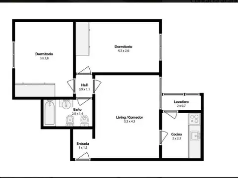 Departamento en Venta de 3 ambientes