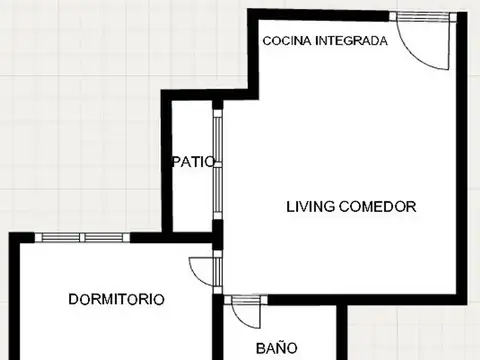Depto Tipo Casa 2 ambientes con 1 baño