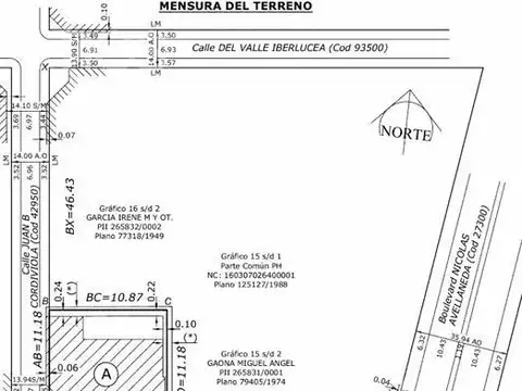 Terreno en Venta 10  mts Fondo