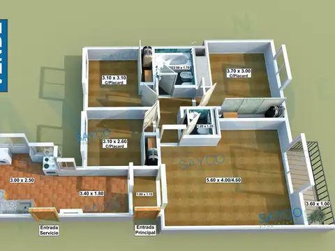 Departamento en Venta de 4 ambientes