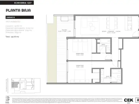 Departamento de 3 ambientes en venta en Belgrano