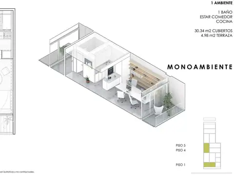Departamento en Venta de Monoambiente