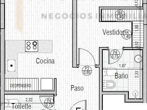 Departamento en Venta de 2 ambientes