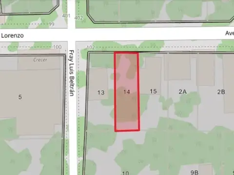 Terreno en Venta 43  mts Fondo