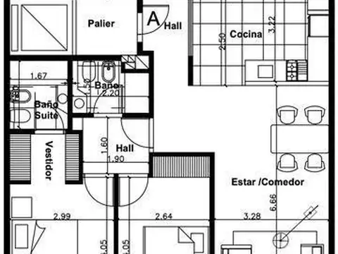 Departamento en Venta de 4 ambientes