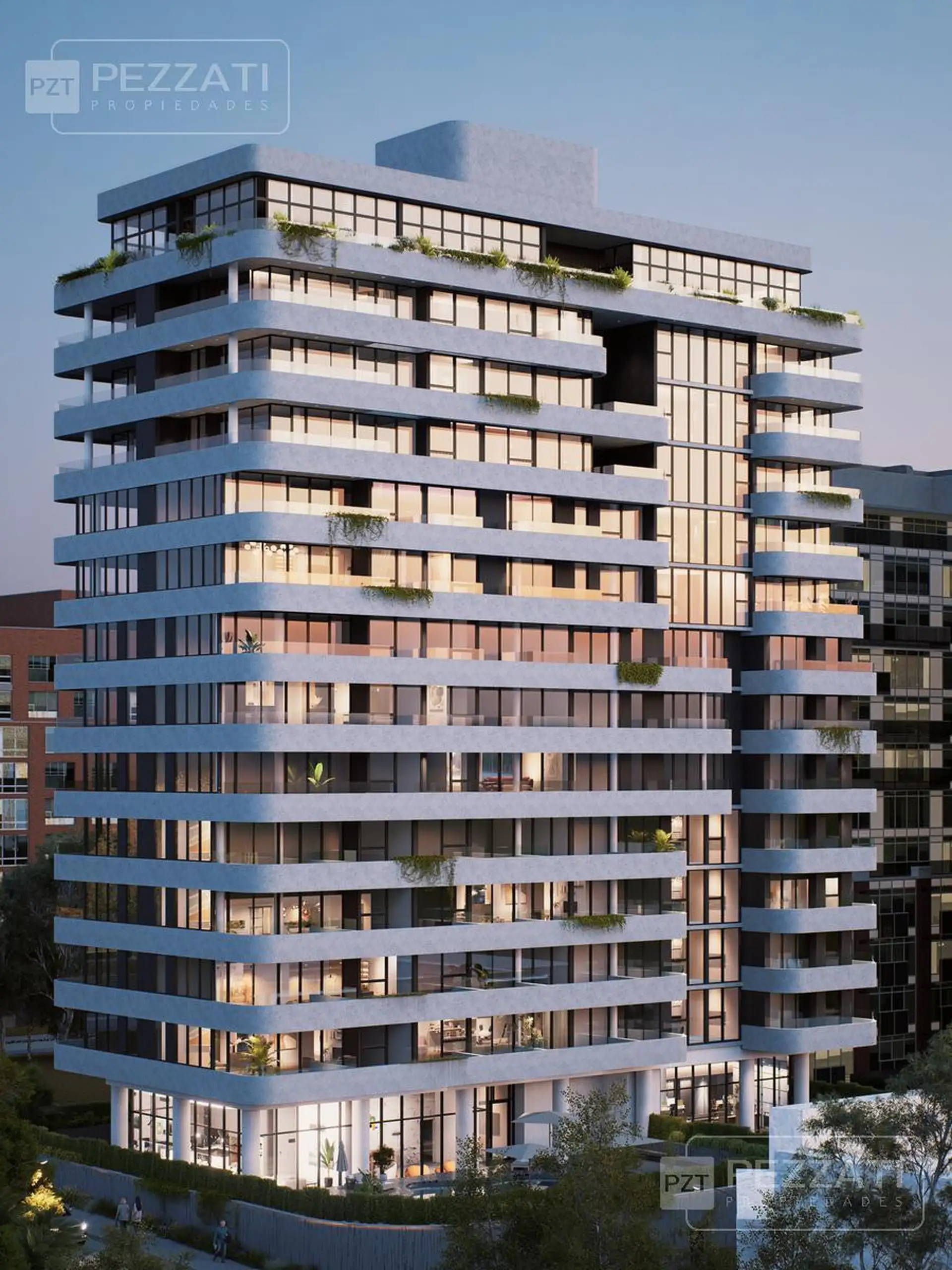Depto 1 amb, 43m² en construcción frente al mar — Playa Grande
