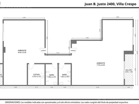 Oficina en Venta en Villa Crespo, USD 192.000