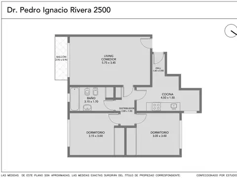 Departamento 3 ambientes con 1 baño