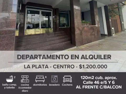 DEPARTAMENTO EN ALQUILER 4 DORMITORIOS, LA PLATA