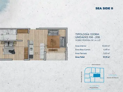 VENTA Apartamento POCITOS 1 dormitorio con balcón