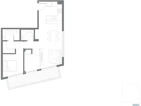 Departamento en Venta de 1 dormitorio