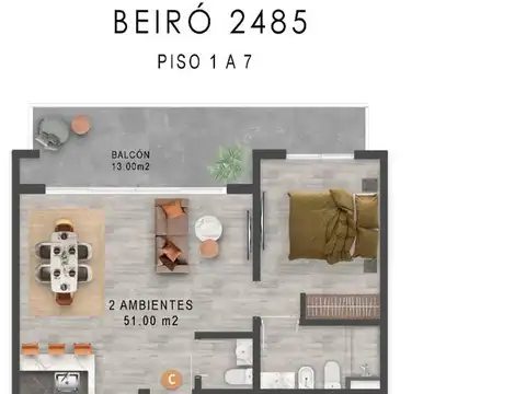 Venta Departamento Monoambiente en El Barrio de Agronomia
