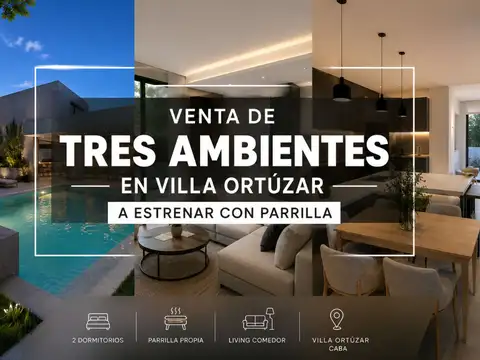 VENTA DEPARTAMENTO 3 AMBIENTES A ESTRENAR ORTUZAR