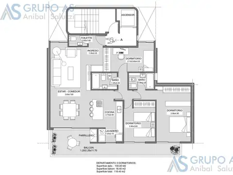 Departamento en zona Parque España